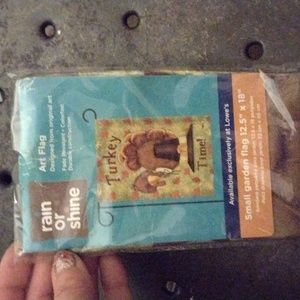 Rain or shine thanksgiving garden flag